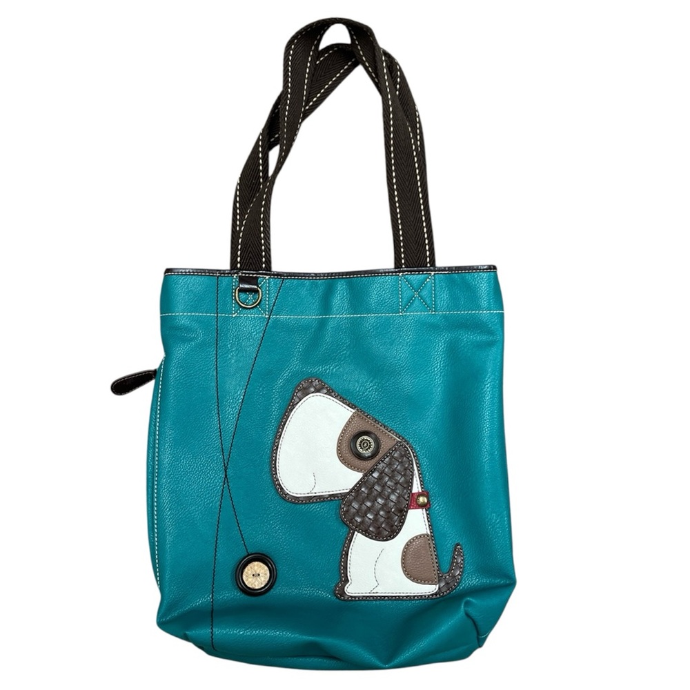 Chala Beagle Dog Handbag Faux Leather Green Whimsical Art 3D